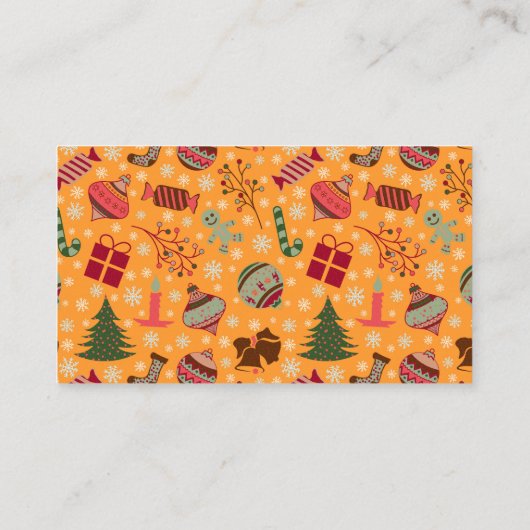 Christmas Ornaments Orange 名刺 (裏面)