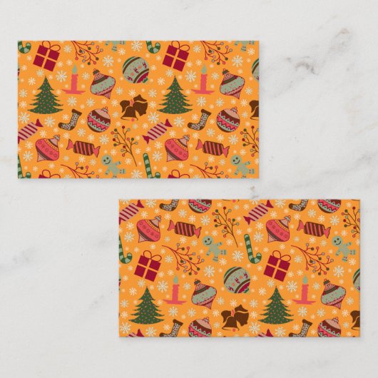 Christmas Ornaments Orange 名刺 (正面/裏面)