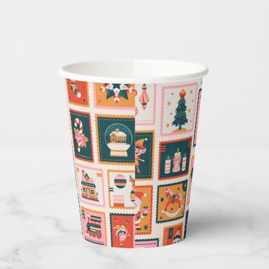 Christmas ornaments postage stmaps 紙コップ (左)
