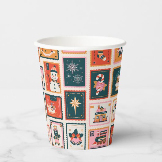 Christmas ornaments postage stmaps 紙コップ (正面)