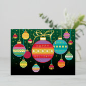 Christmas Ornaments Real Gold  箔シーズンカード (立ち正面)