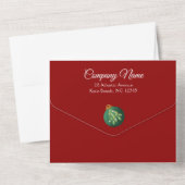 Christmas Ornaments Red Company Holiday Party オールインワン招待状 (裏面)