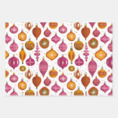 Christmas Ornaments Retro ラッピングペーパーシート (正面)