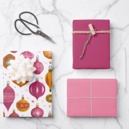 Christmas Ornaments Retro ラッピングペーパーシート