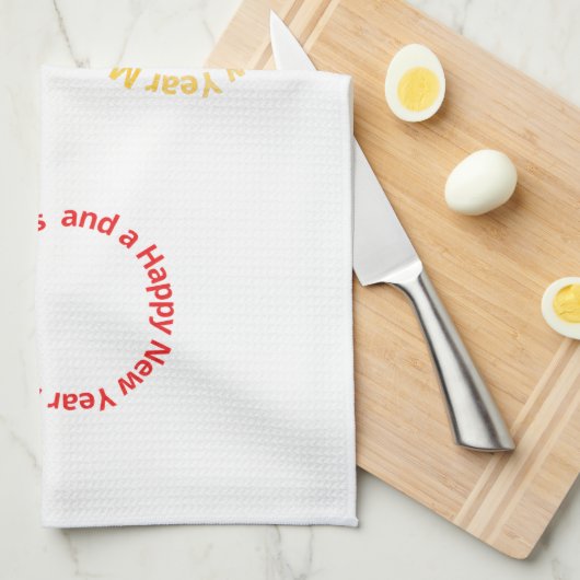 Christmas Ornaments Text Design キッチンタオル (四つ折り)