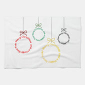 Christmas Ornaments Text Design キッチンタオル (横)