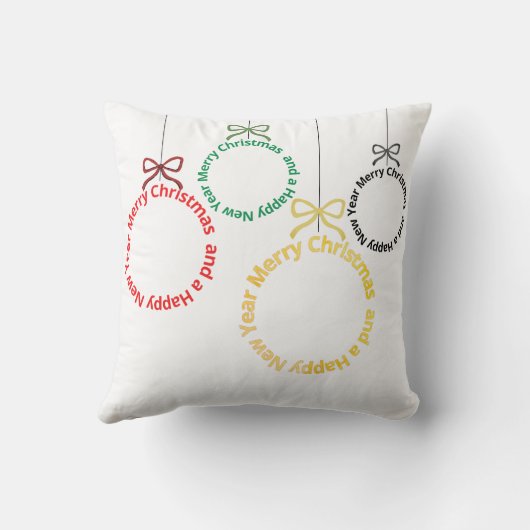 Christmas Ornaments Text Design クッション (裏面)