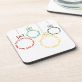Christmas Ornaments Text Design コースター (左側)