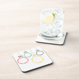 Christmas Ornaments Text Design コースター