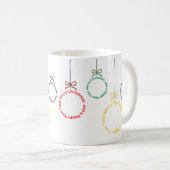 Christmas Ornaments Text Design コーヒーマグカップ (正面右)