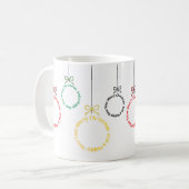 Christmas Ornaments Text Design コーヒーマグカップ (正面左)