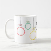 Christmas Ornaments Text Design コーヒーマグカップ (左)