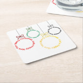 Christmas Ornaments Text Design スクエアペーパーコースター (アングル)