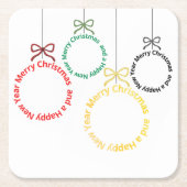 Christmas Ornaments Text Design スクエアペーパーコースター (正面)