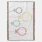 Christmas Ornaments Text Design スローブランケット (正面縦)