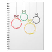 Christmas Ornaments Text Design ノートブック (正面)