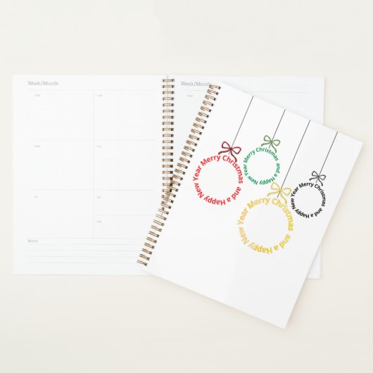 Christmas Ornaments Text Design プランナー手帳 (ディスプレー)