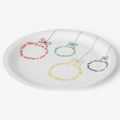 Christmas Ornaments Text Design ペーパープレート (アングル)