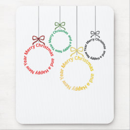 Christmas Ornaments Text Design マウスパッド