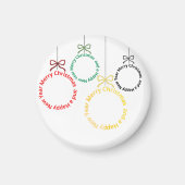 Christmas Ornaments Text Design マグネット (正面)