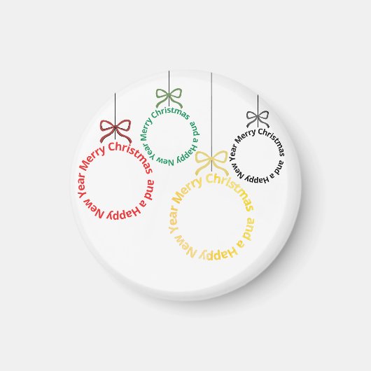 Christmas Ornaments Text Design マグネット (正面)