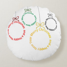 Christmas Ornaments Text Design ラウンドクッション