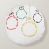 Christmas Ornaments Text Design ラウンドクッション (裏面)
