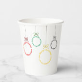Christmas Ornaments Text Design 紙コップ (正面)