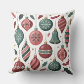 Christmas Ornaments Throw Pillow クッション (正面)