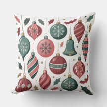 Christmas Ornaments Throw Pillow