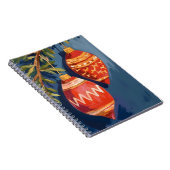 Christmas Ornaments Watercolor Holiday ノートブック (右側)