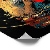 Christmas Otter Drinks Coffee Art Print ポスター (角)