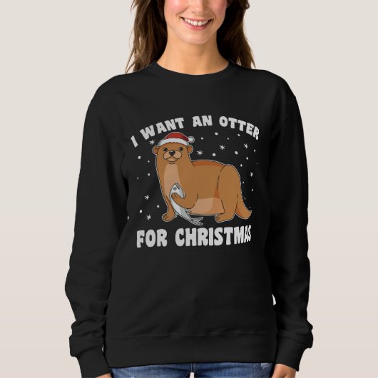 Christmas Otter Otter For All Christmas Otters スウェットシャツ (正面)