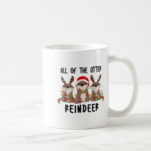Christmas Otters Cute All Of The Otter Reindeer  コーヒーマグカップ (右)