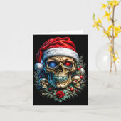 Christmas Outfit Skull Christmas Death Heavy Xmas  カード (黄色い花)