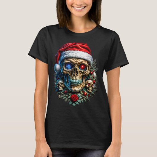 Christmas Outfit Skull Christmas Death Heavy Xmas  Tシャツ (正面)