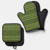 Christmas Oven Mitt and Pot Holders 鍋つかみ&鍋敷きセット (正面/裏面)
