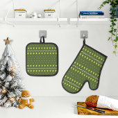 Christmas Oven Mitt and Pot Holders 鍋つかみ&鍋敷きセット