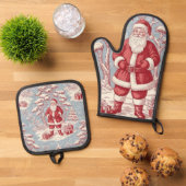 Christmas Oven Mitt & Pot Holder Set 鍋つかみ&鍋敷きセット (トップダウン)