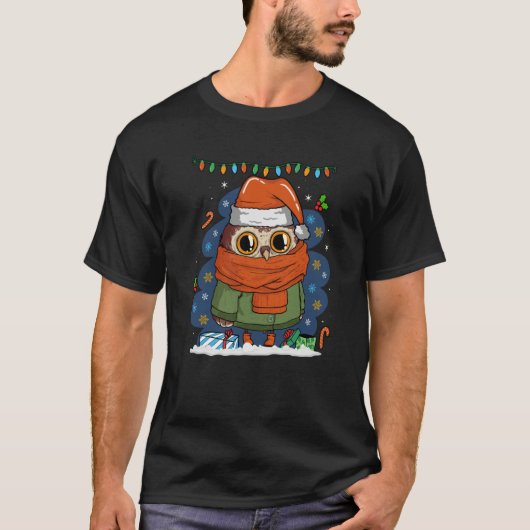 Christmas Owl Cute Owl Holiday Tシャツ (正面)