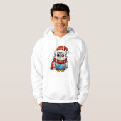 Christmas Owl – Festive Holiday Hoodie for Adults パーカ (正面フル)