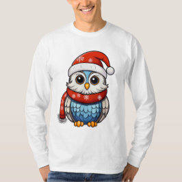 Christmas Owl – Festive Holiday T-Shirt for Adults Tシャツ