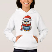 Christmas Owl – Festive Hoodie for Kids and Teens (正面)
