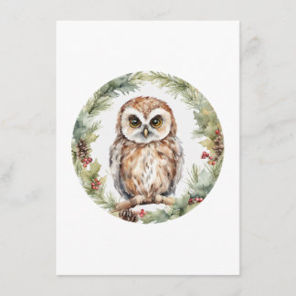 christmas owl illustration owl wall art holiday  アドバイスカード