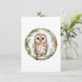 christmas owl illustration owl wall art holiday  アドバイスカード (スタンド正面)