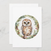 christmas owl illustration owl wall art holiday  アドバイスカード (正面/裏面)