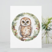 christmas owl illustration owl wall art holiday  シーズンカード (スタンド正面)