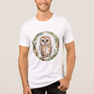 christmas owl illustration owl wall art holiday  トライブレンドＴシャツ