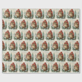 Christmas Owl In a Winter Cap ラッピングペーパー (フラット)