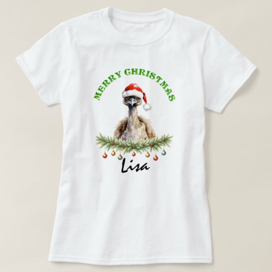Christmas Oz Animals Emu Matching Women's Tシャツ (デザイン正面)